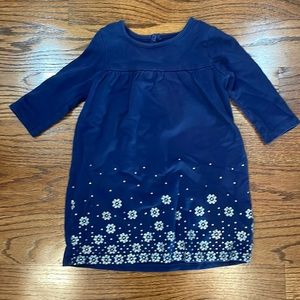 Baby Gap (factory store) navy blue silver snowflake toddler dress